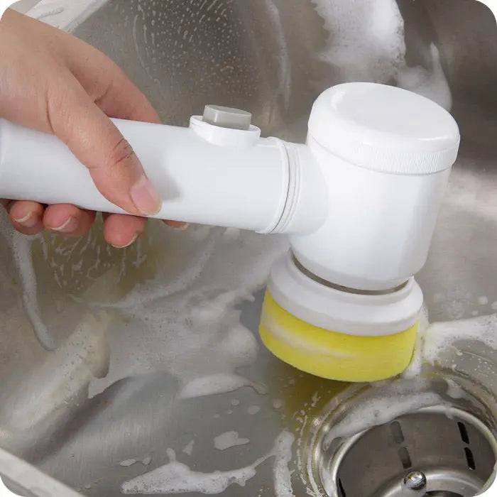 Electric Cleaning Brush with interchangeable heads for versatile cleaning solutions