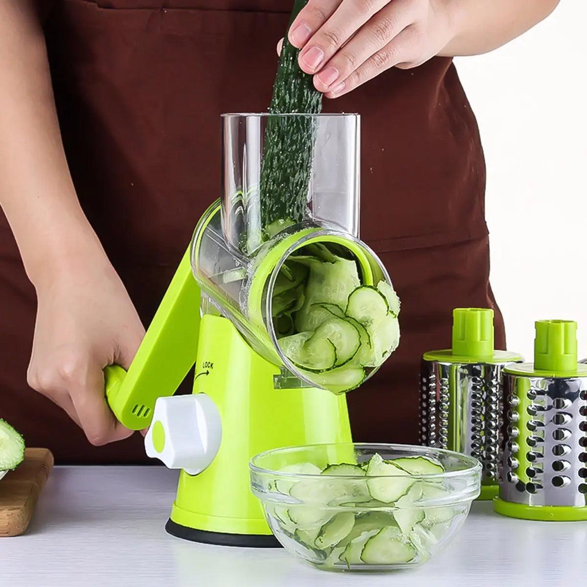 Potato julienne slicer creating perfectly uniform fries
