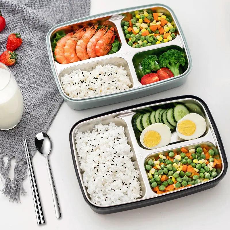 Portable food container with multiple compartments ideal for school and picnic lunches