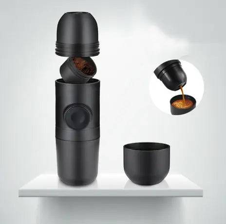Portable coffee machine perfect for travel enthusiasts