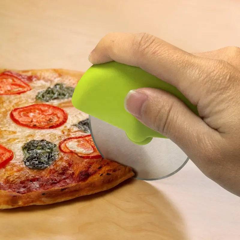 Ergonomic pizza cutter for effortless slicing of thin crust or deep dish pizza