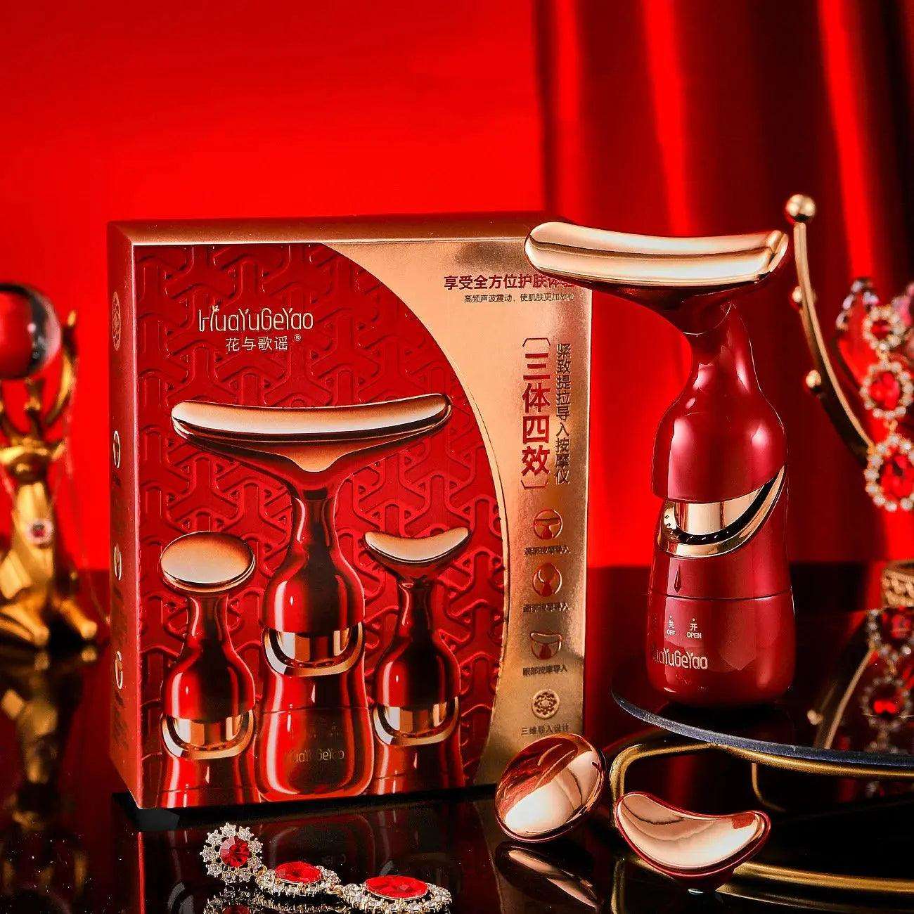 Application of the skin tightening massager that helps reduce wrinkles and firm skin