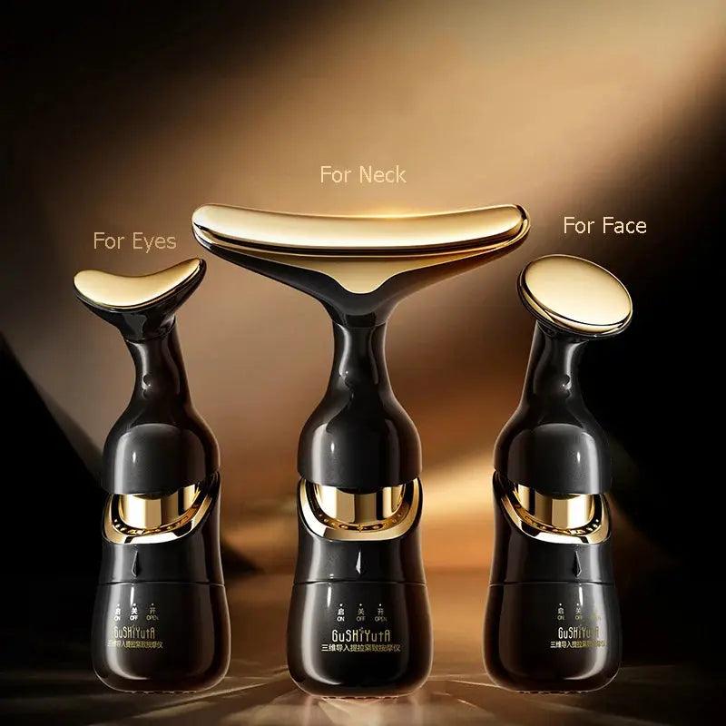 User demonstrating the face massager for radiant skin, enhancing skincare routine