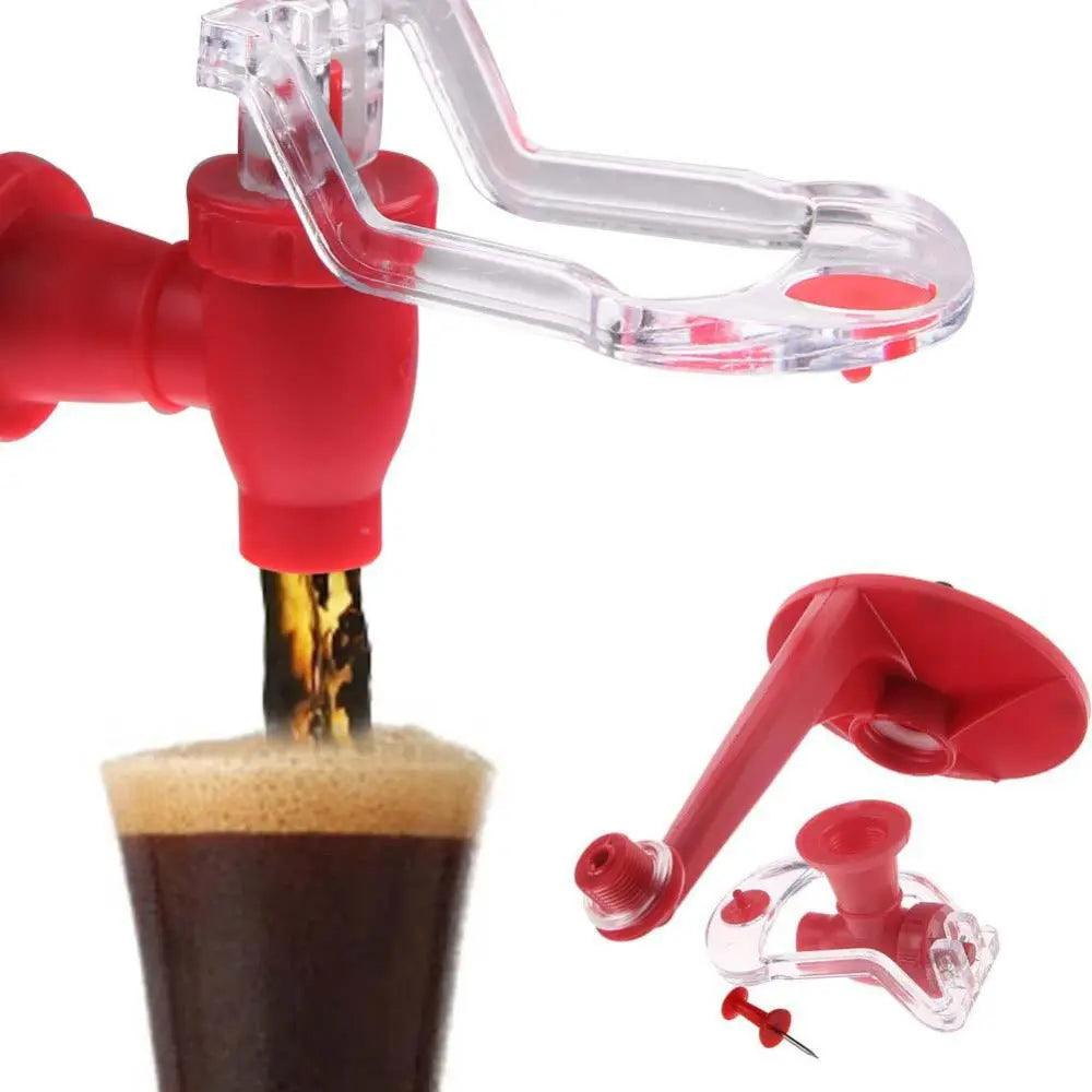 Carbonated drink dispenser filling a glass with soda
