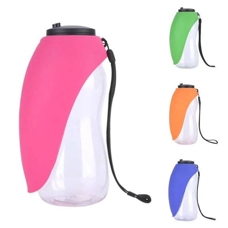 Travel-friendly pet water bottle and bowl combo for outdoor use