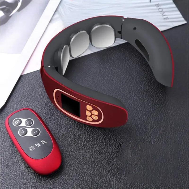 Ergonomic neck and shoulder massager promoting muscle pain relief and relaxation