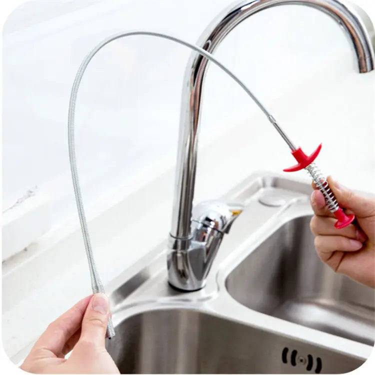 Flexible drain snake for reaching tough clogs