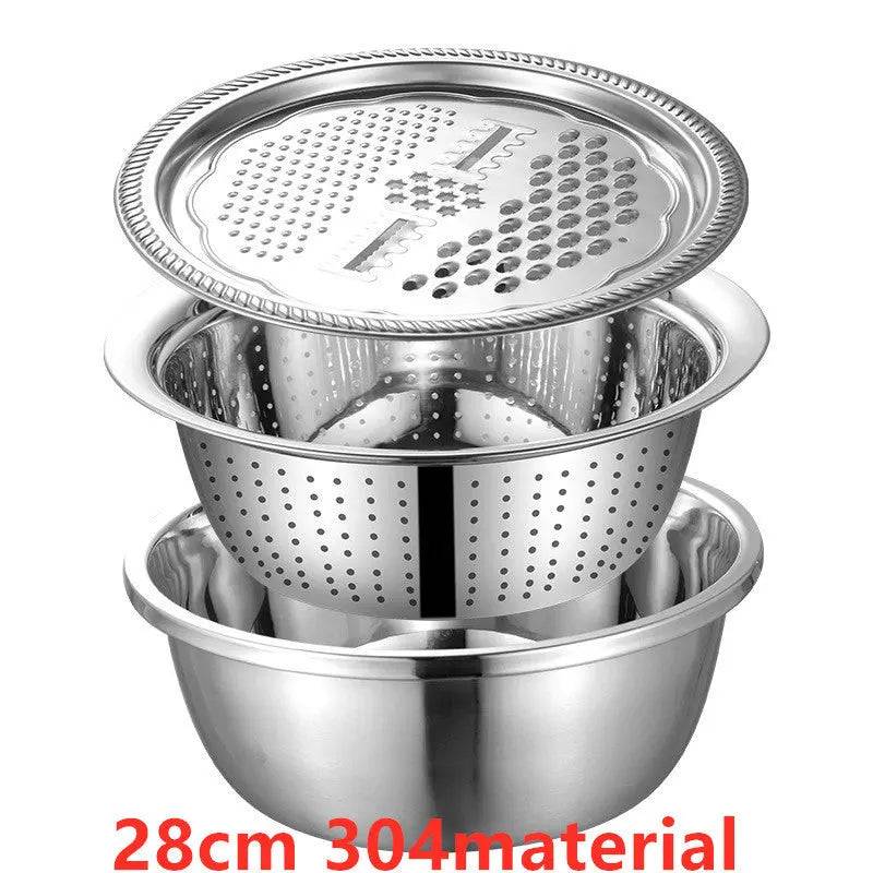 Cooking preparation tools in a functional drain basket