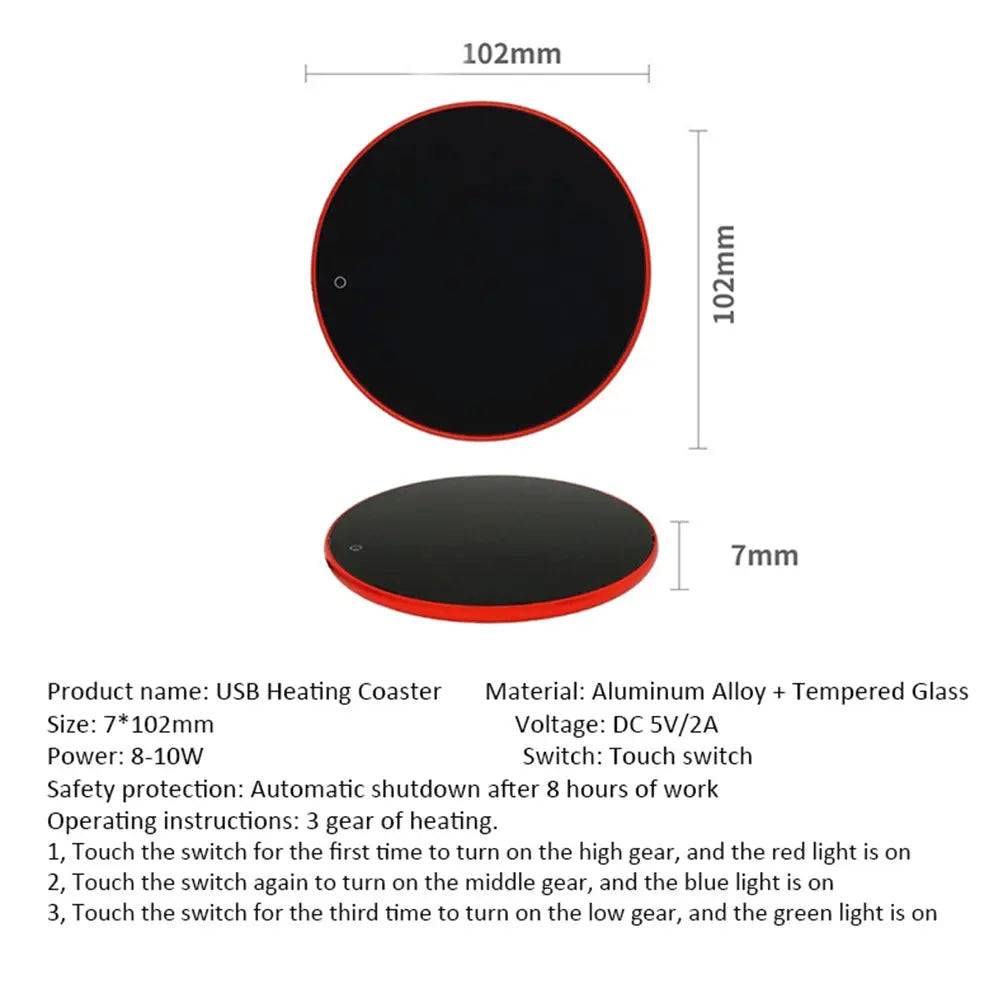 Versatile tea warmer with a USB heated coaster