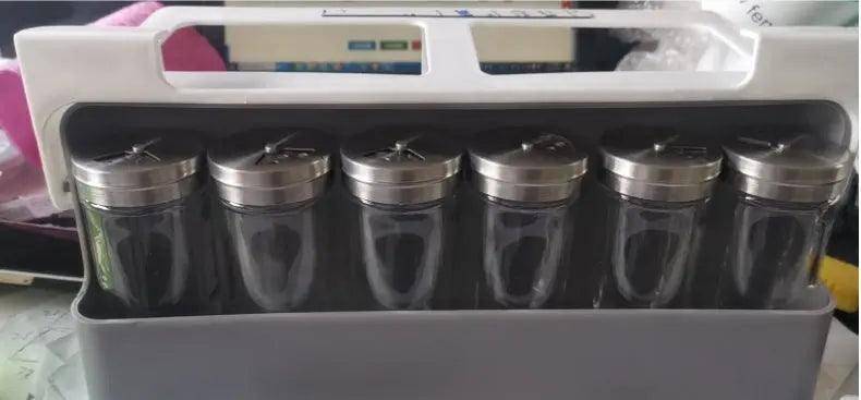 Stylish spice jar holder that complements modern kitchen decor