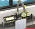 Faucet rack storage for easy access cleaning supplies
