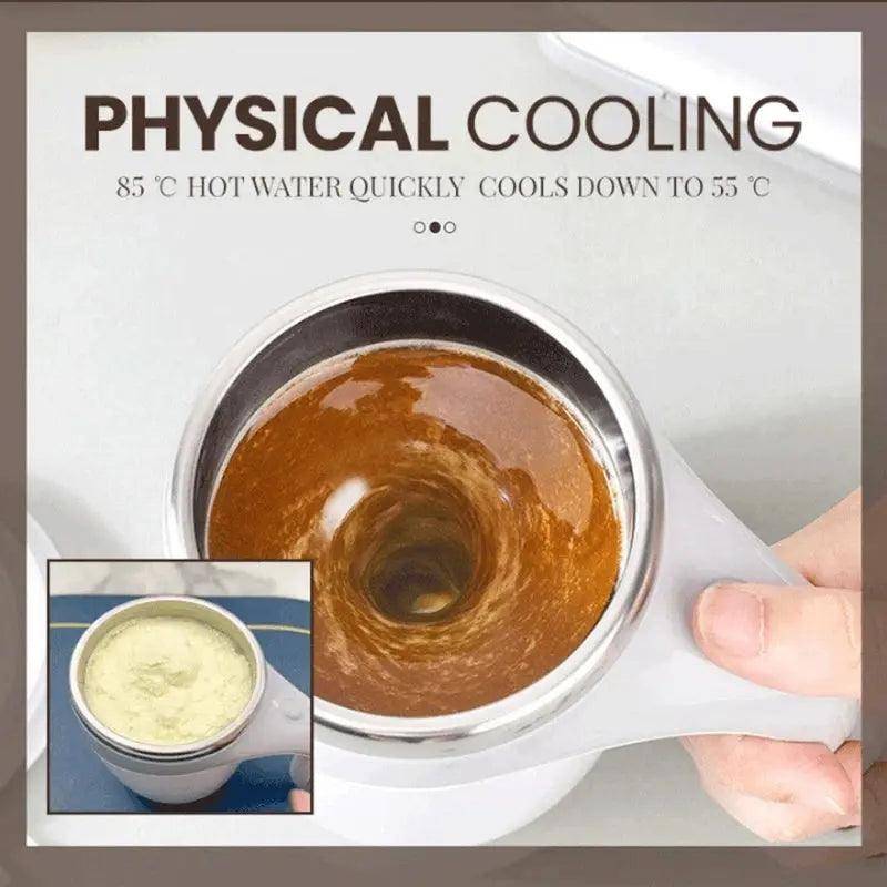 Close-up of the Electric Stirring Cup with detailed features