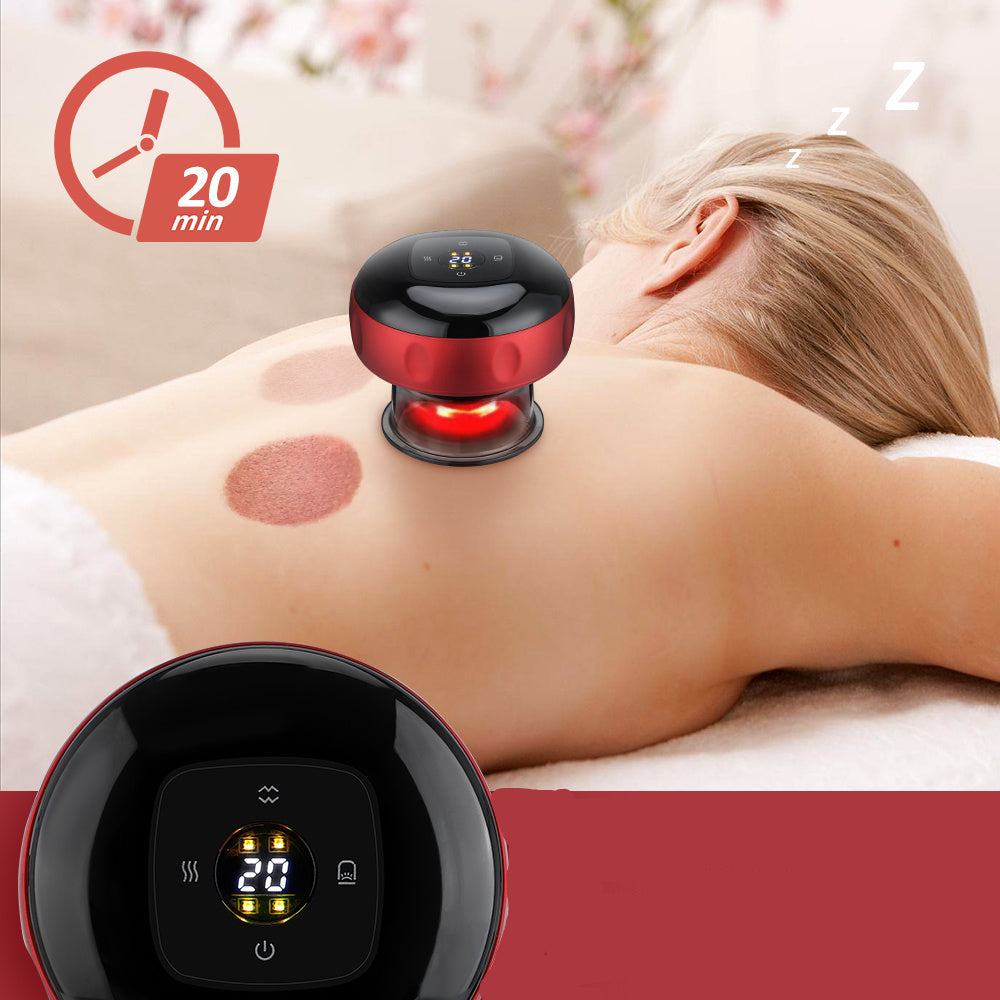 Electric Cupping Massager in black, side view -Iris Essentials