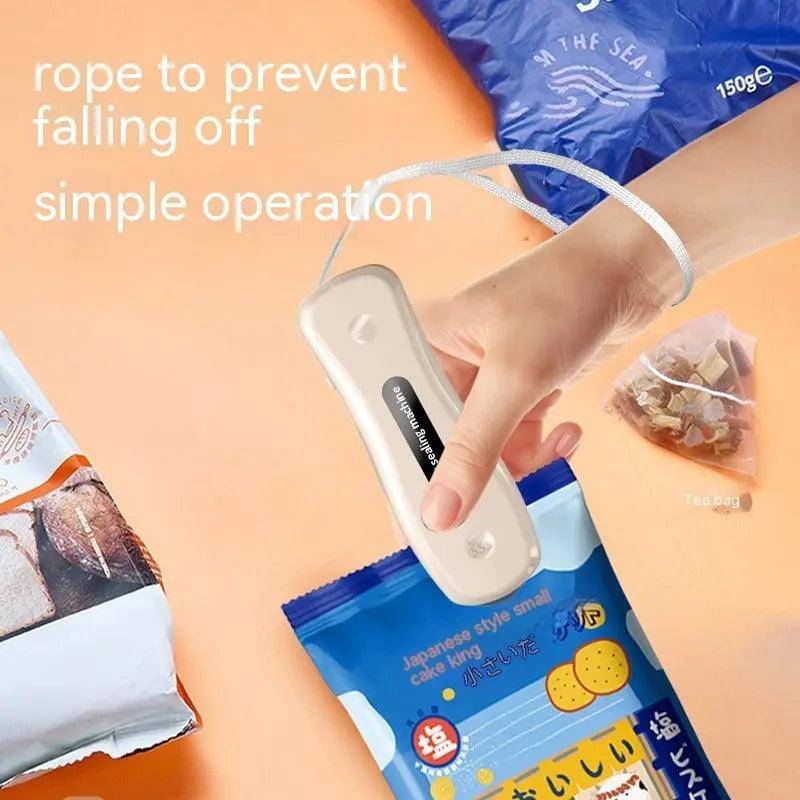 Portable sealer designed for easy sealing of snack bags and leftovers