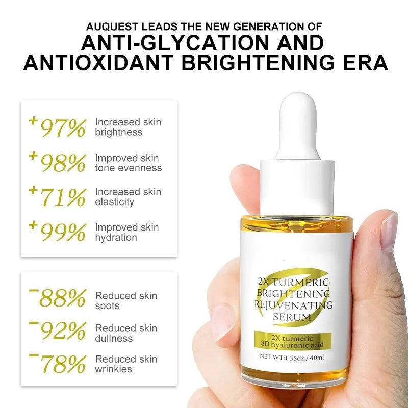 Anti-inflammatory skincare featuring turmeric serum in a calming setting