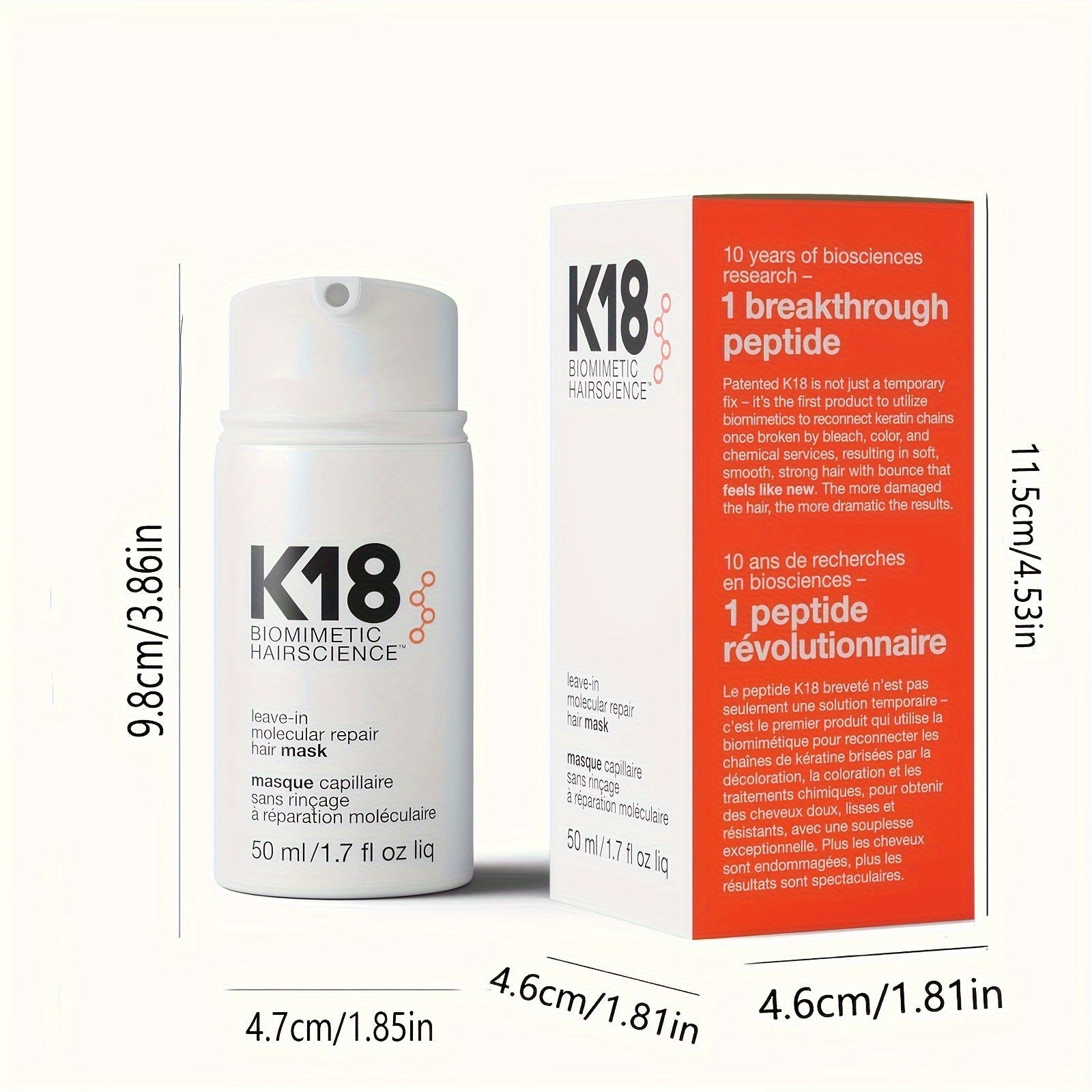K18 Wash-free Molecular Repair Hair Mask 50ml Remove Frizz Iris Essentials