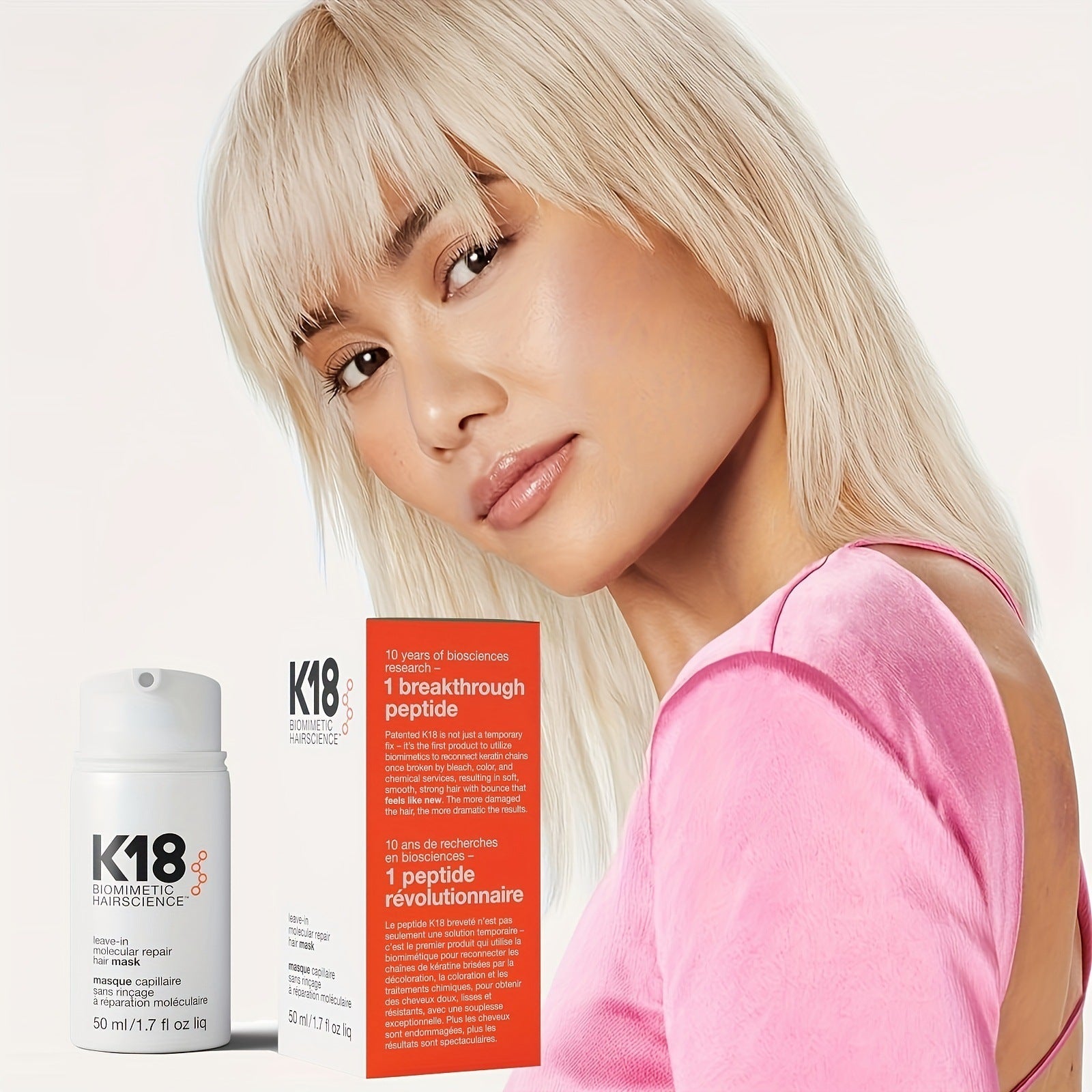 K18 Wash-free Molecular Repair Hair Mask 50ml Remove Frizz Iris Essentials