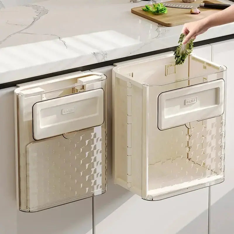 Kitchen foldable trash can ideal for small spaces