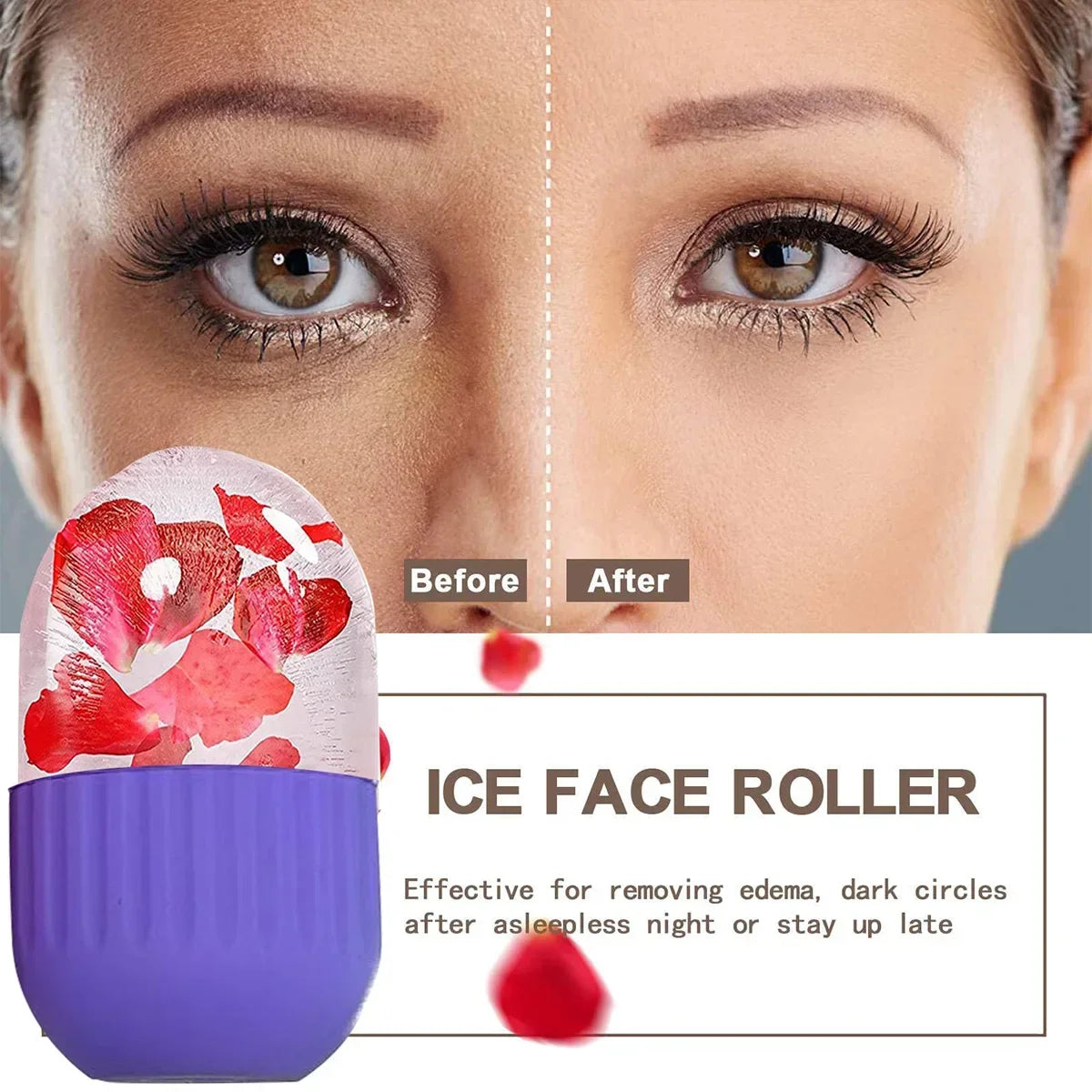 Silicone Ice Facial Roller Face Lifting Contouring Tools Ice Cube Trays Ice Globe Balls Eye Body Massager Beauty Skin Care Tool Iris Essentials
