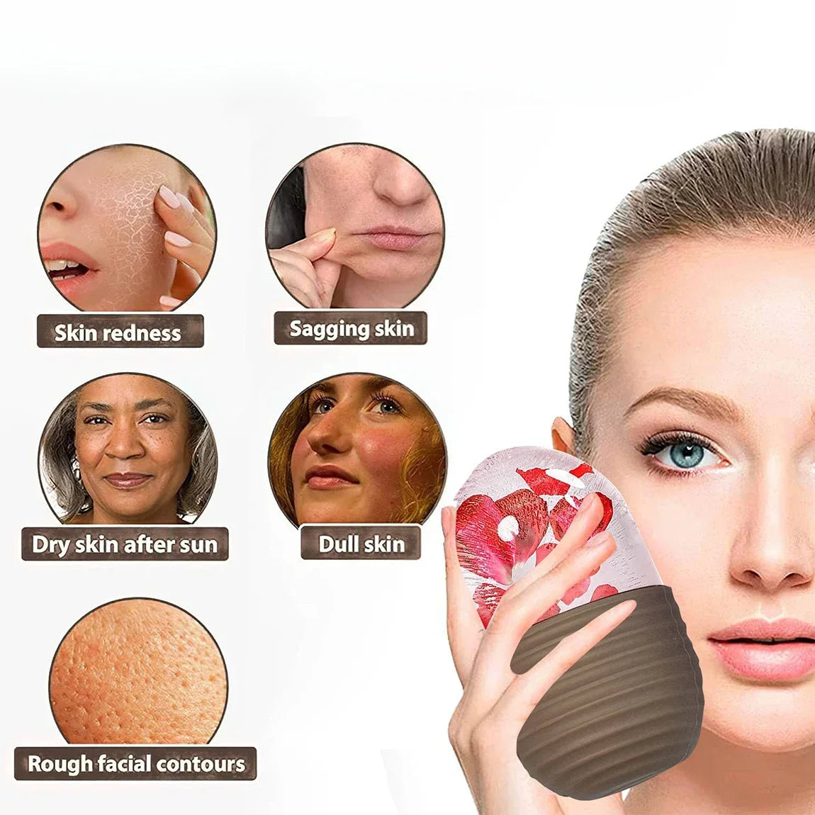 Silicone Ice Facial Roller Face Lifting Contouring Tools Ice Cube Trays Ice Globe Balls Eye Body Massager Beauty Skin Care Tool Iris Essentials