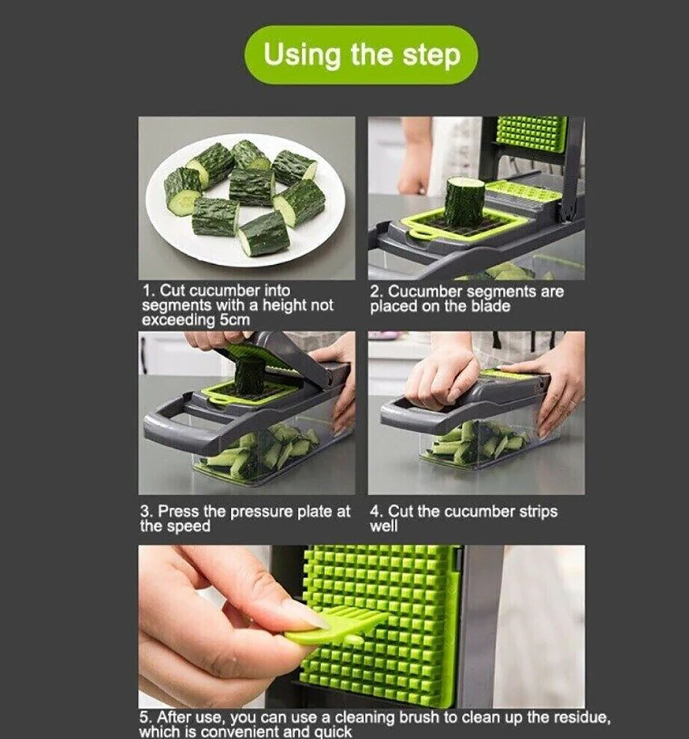 15 in 1 Vegetable Chopper, Salad Fruit Vegetable Food Chopper Slicer Peeler Iris Essentials