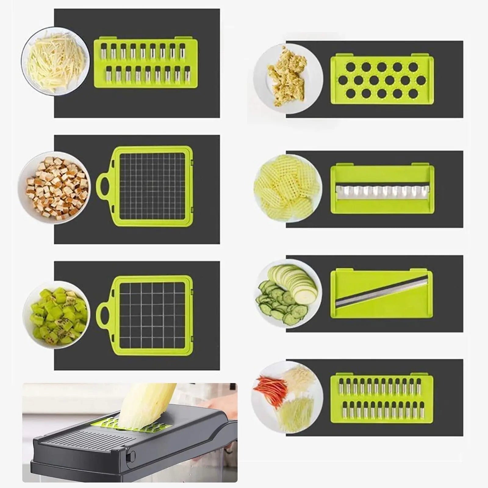 Compact vegetable chopper and salad maker for kitchen use