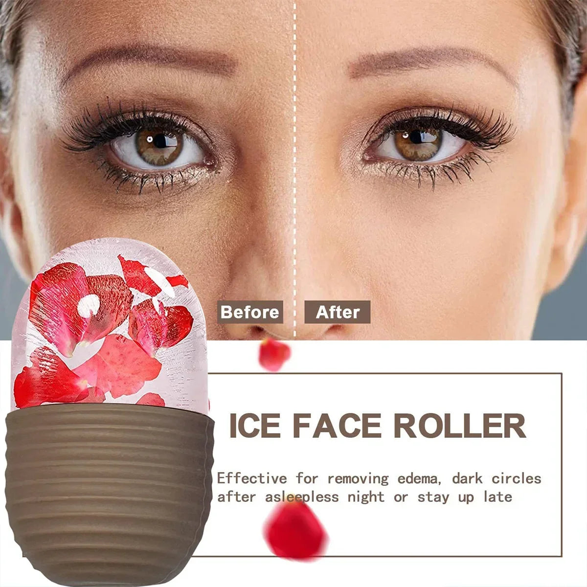 Silicone Ice Facial Roller Face Lifting Contouring Tools Ice Cube Trays Ice Globe Balls Eye Body Massager Beauty Skin Care Tool Iris Essentials