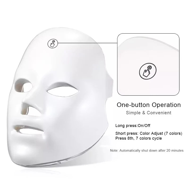 7 Colors Red Light Therapy Photo Mask Led Facial Mask For Anti-aging Skin Tightening Lifting Whitening Home Use Beauty Device Iris Essentials