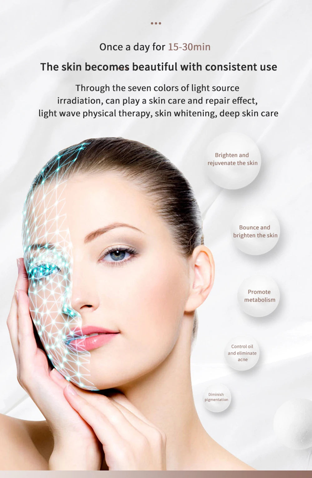 7 Colors Red Light Therapy Photo Mask Led Facial Mask For Anti-aging Skin Tightening Lifting Whitening Home Use Beauty Device Iris Essentials