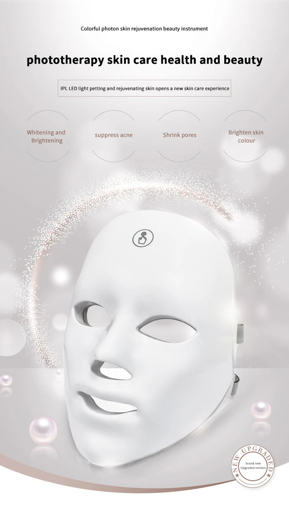7 Colors Red Light Therapy Photo Mask Led Facial Mask For Anti-aging Skin Tightening Lifting Whitening Home Use Beauty Device Iris Essentials