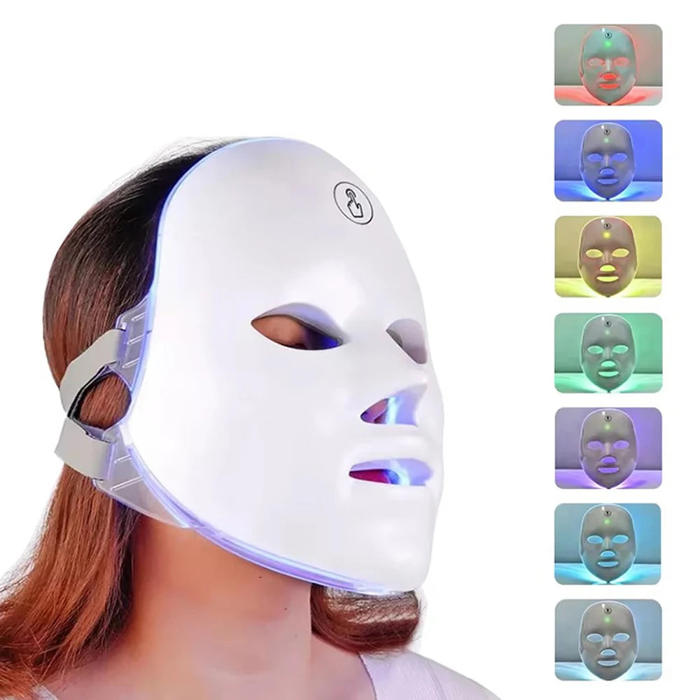 7 Colors Red Light Therapy Photo Mask Led Facial Mask For Anti-aging Skin Tightening Lifting Whitening Home Use Beauty Device Iris Essentials