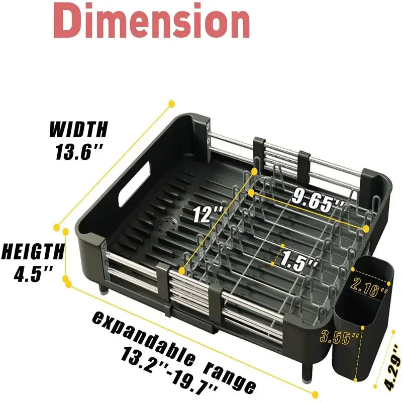 Contemporary dish rack with silicone covers for easy cleaning and maintenance