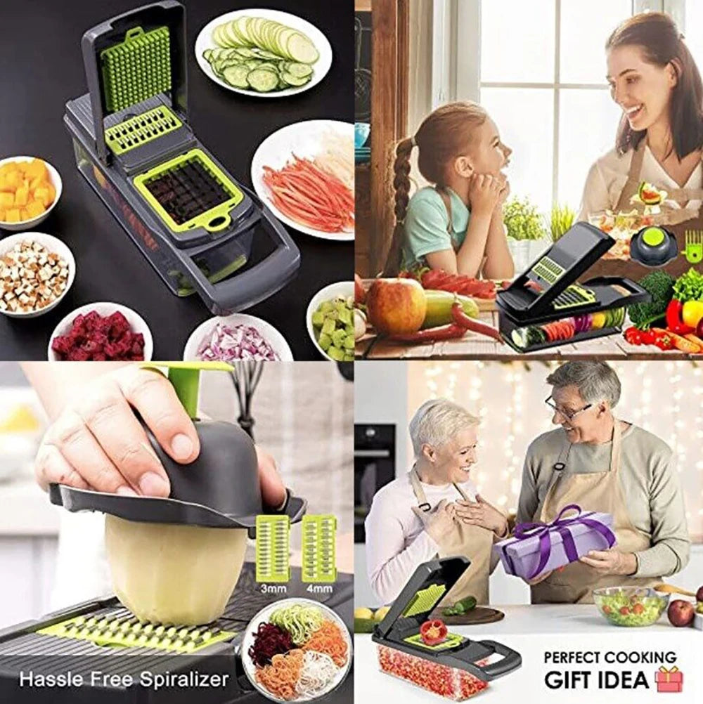 15 in 1 Vegetable Chopper, Salad Fruit Vegetable Food Chopper Slicer Peeler Iris Essentials