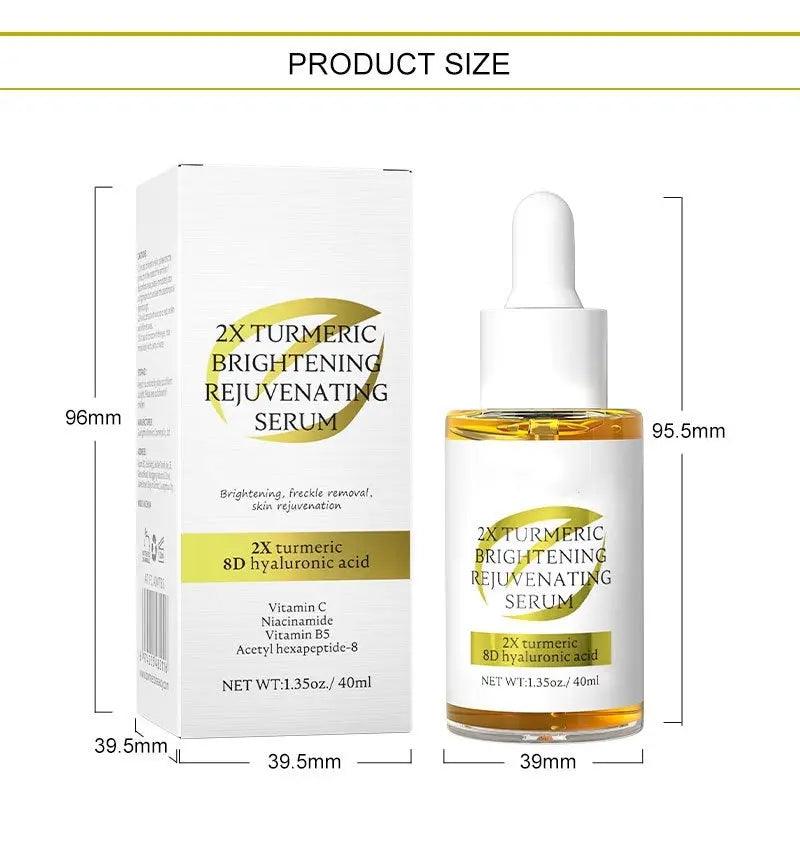 Brightening skin rejuvenation ingredients laid out on marble background