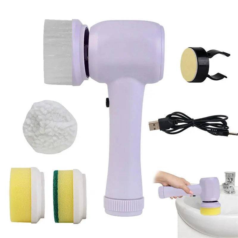Cordless spinning scrubber ideal for effortless cleaning in tight spaces
