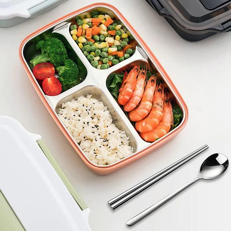 Image of the sleek design of the stainless steel lunch box showcasing its stylish appearance