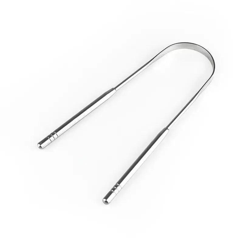 Large and small tongue scraper set displayed for versatile options
