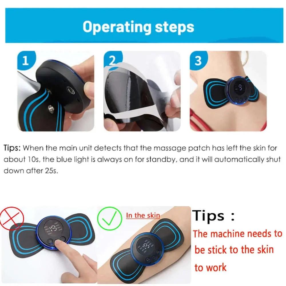 Targeted pain relief with muscle stimulation patch technology