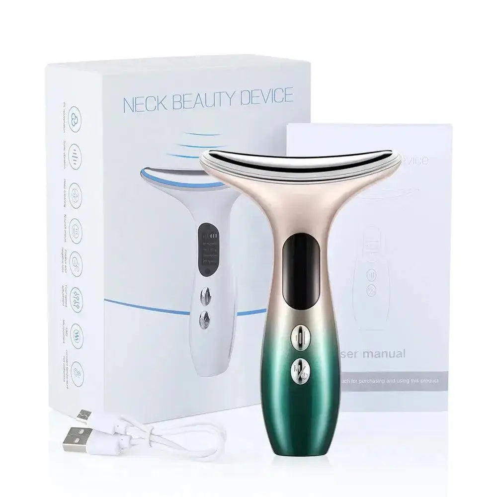 LED Light Therapy in action with the Facial Muscle Stimulator for enhanced collagen production