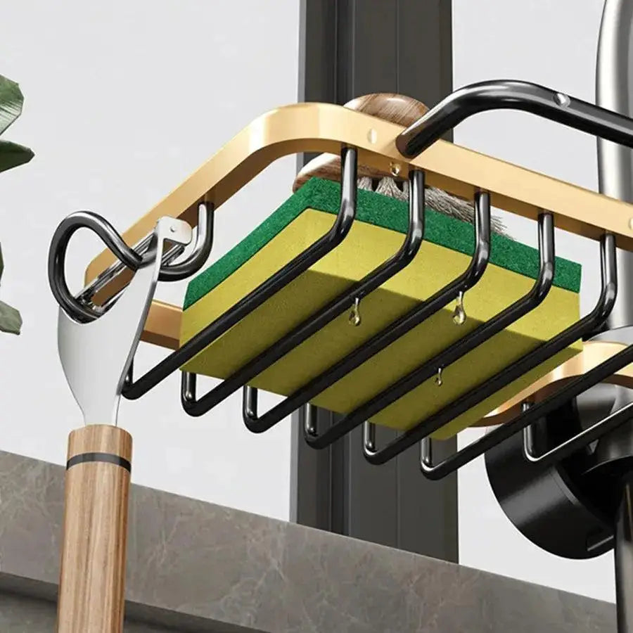 Close-up of Sponge Storage Holder featuring easy access compartments
