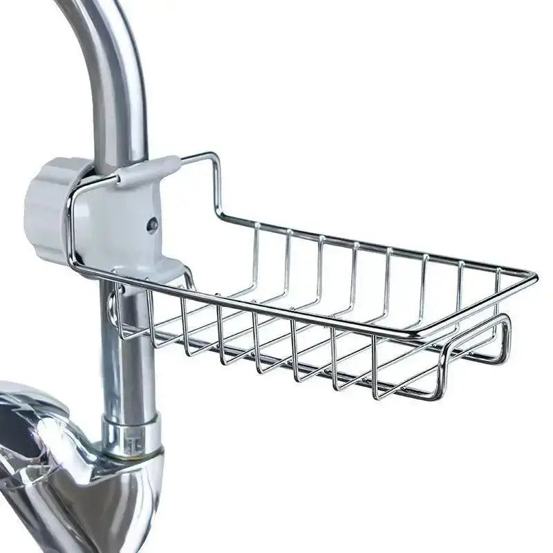 Rust-Resistant Sink Rack in a modern kitchen to emphasize durability