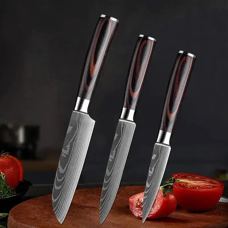 Professional chef knives featuring a Japanese knife design