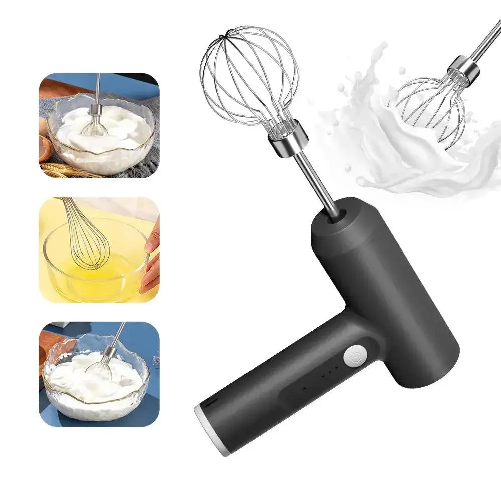 Portable electric mixer designed for on-the-go baking and cooking