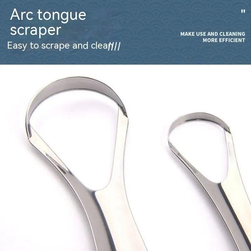 U-shaped tongue scraper demonstrating optimal bacteria removal  