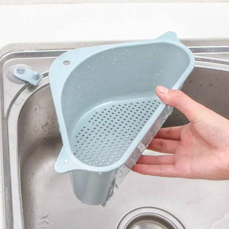 Sponge drain rack designed for corner sink use  