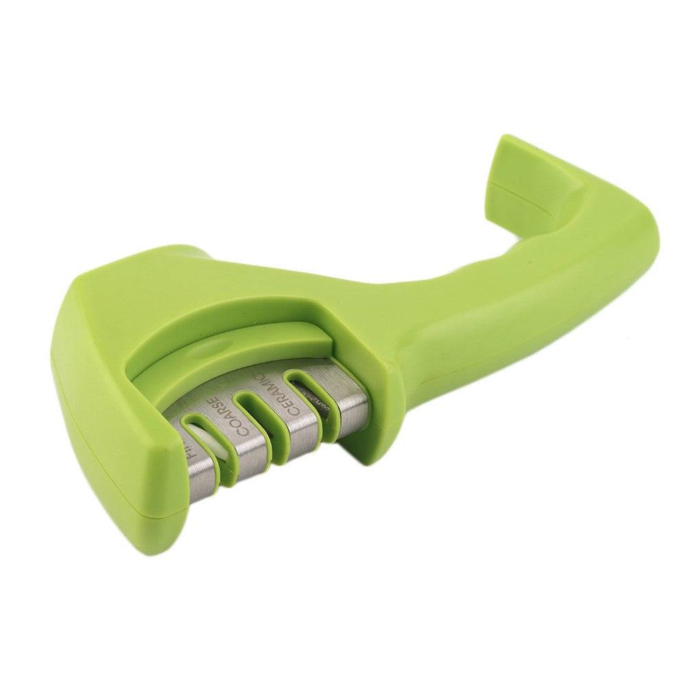 Versatile Knife Sharpener suitable for all types of kitchen knives, including serrated blades  