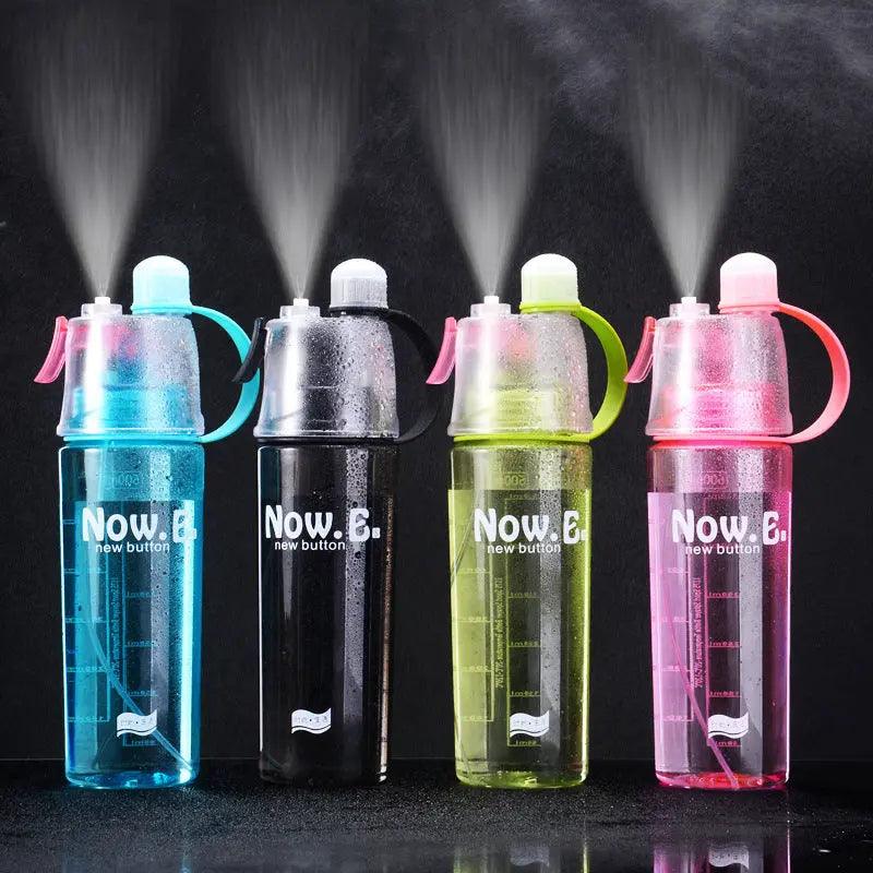 Portable sports misting water cup with convenient squeeze feature