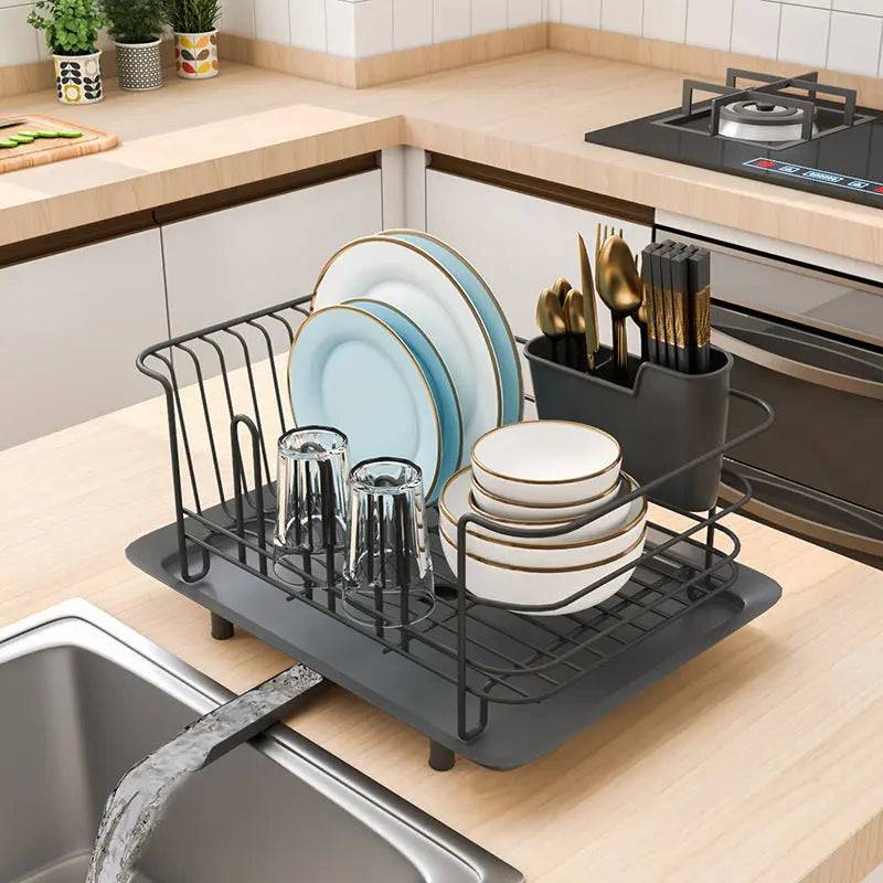 Stainless Steel Dish Rack showcasing ample drying space for easy organization  