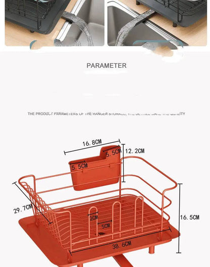 Elegant and modern kitchen accessories featuring a stylish dish drain design  