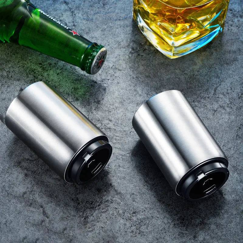 Creative Stainless Steel Beer Bottle Opener Web Celebrity Bar Press Opener Bottle Opener Automatic Summer Party Iris Essentials